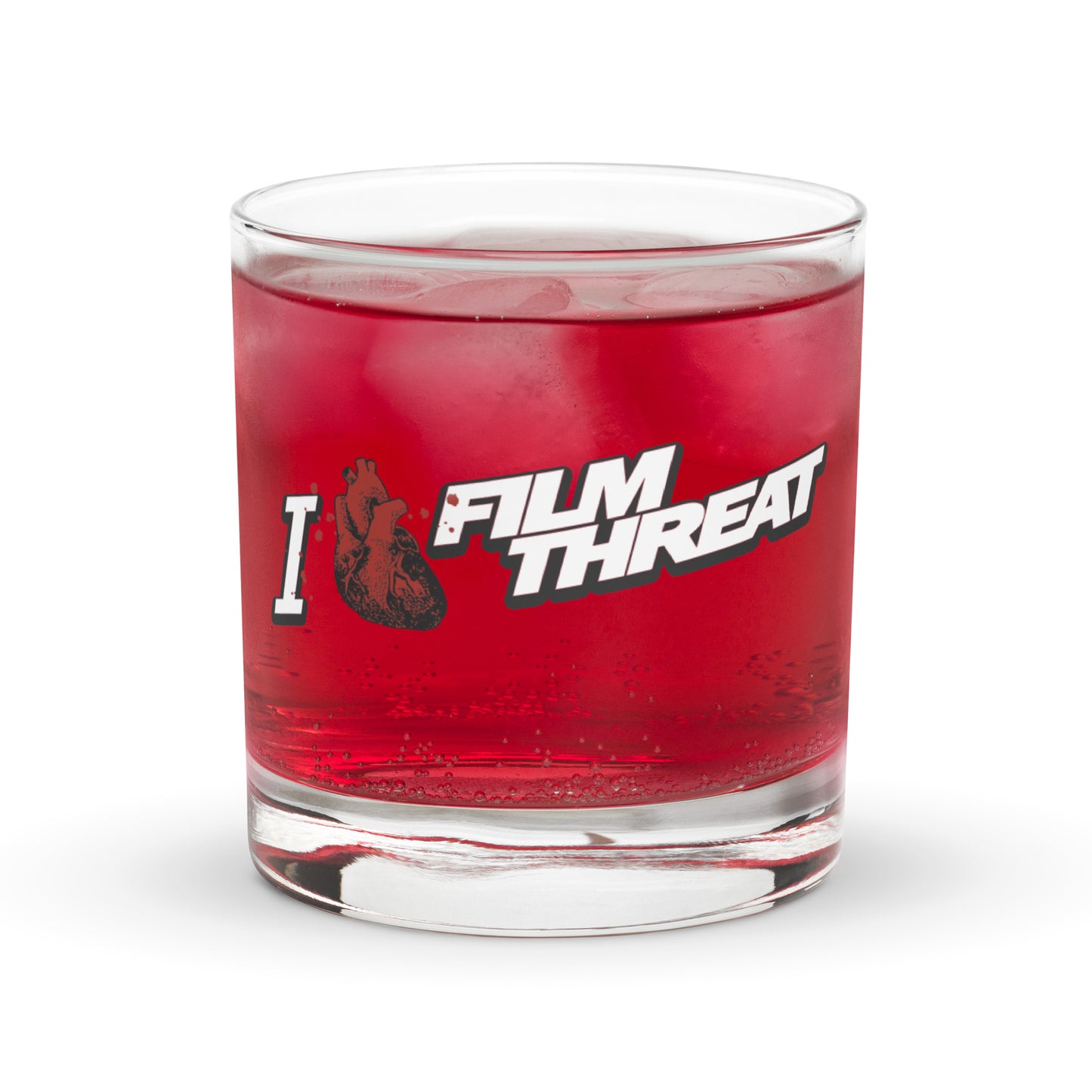 I Heart Film Threat Rocks Glass