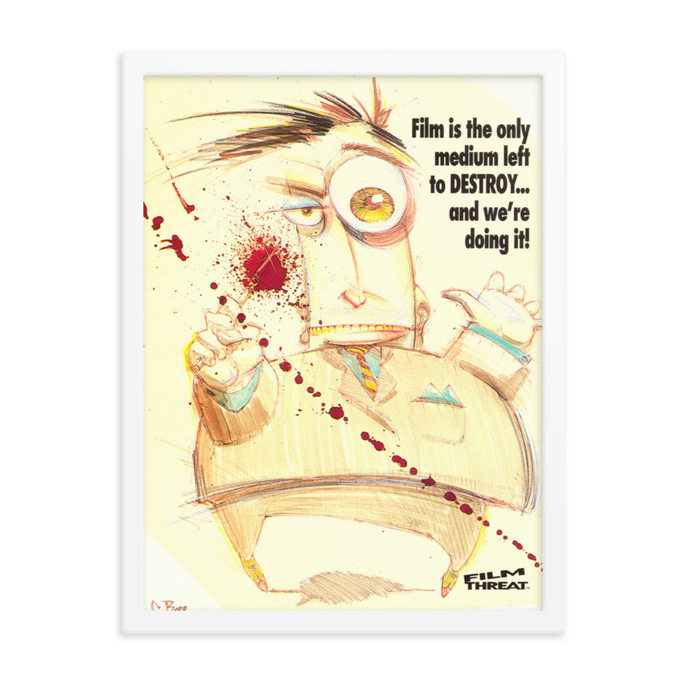 Framed "Destroy Film" Poster